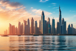 Dubai Marina Skyline at Sunset