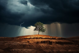 Lone Tree Amidst Storm