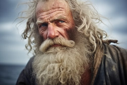 Portrait of a Weathered Man at Sea