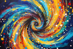 Vibrant Cosmic Swirl Painting