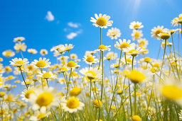 Field of Daisy Flowers Under Blue Sky