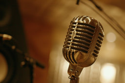 Vintage Microphone in Warm Light