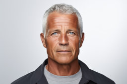 Man with Gray Hair Wearing a Jacket