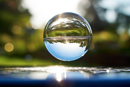 Crystal Ball Reflection in Sunlight