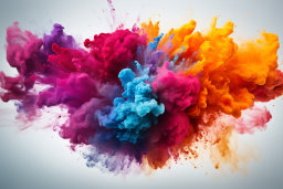 Explosion of Colorful Ink in Water