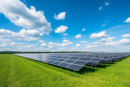 a solar panels in a field