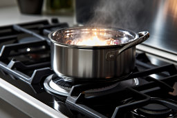 Pot Cooking on Gas Stove