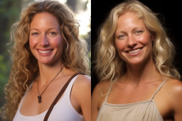 Comparison of Two Women's Hairstyles