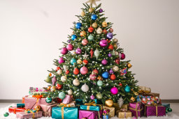 Festive Christmas Tree with Colorful Presents